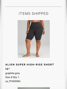 lululemon Align Super High-Rise Bike Short - size 6 - around 7inch inseam